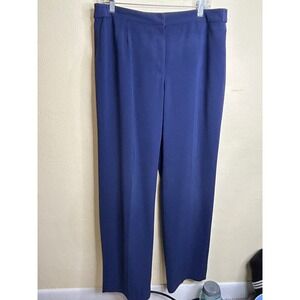 Kasper‎ Women's Size 10 Navy Blue Polyester Blend Straight Leg Dress Pants